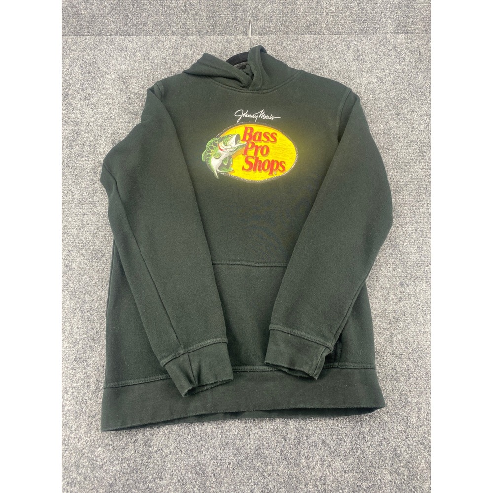 Bass Pro Shops Johnny Morris Graphic Hoodie Youth XL Green Fishing Sweatshirt